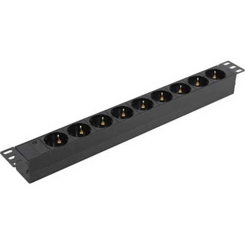Exegate EX280847RUS Блок розеток ExeGate ServerPro PDU-19H901 Al-9S-C14, 19,1U,алюм, 9Schuko, С14