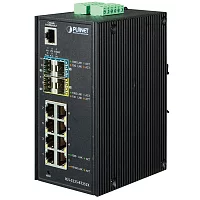 коммутатор/ PLANET IP30 Industrial L2+/L4 8-Port 1000T 802.3at PoE+ 4-port 100/1000X SFP Full Managed Switch (-40 to 75 C, dual redundant power input on 48~56VDC terminal block, DIDO, ERPS Ring Supported, 1588) (IGS-5225-8P4S)