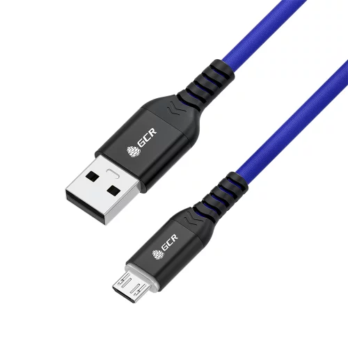 GCR QC Кабель 1.2m MicroUSB быстрая зарядка, JEANS, AL case черный, 28/24 AWG, GCR-54959