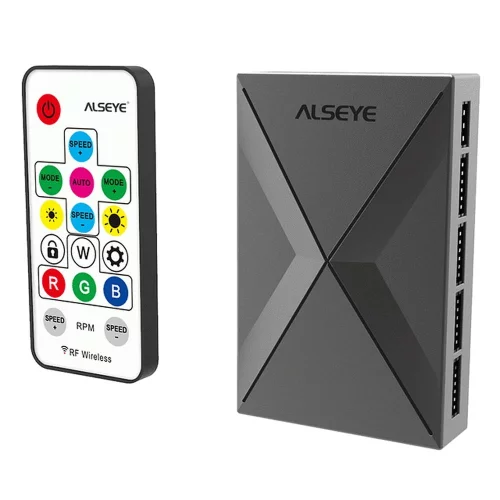 Вентилятор в корпус ALSEYE CRLS-300DS 3pcs argb fan kit with controller,2pcs LED strips,size:120*120*25mm,Voltage:12V,Current:0.2A-0.41A,Speed:700-1800RPM±10%,Airflow: 30.4-55.3CFM,Airpressure:1.02-1.52mmh20,Noise:12.2-18 (AS.11.0014) фото 5