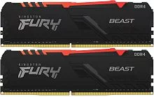 Память оперативная/ Kingston 16GB 3200MT/s DDR4 CL16 DIMM (Kit of 2) FURY Beast RGB (KF432C16BB2AK2/16)
