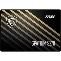 MSI SSD SPATIUM S270, 480GB, 2.5" 7mm, SATA3, 3D TLC, R/W 500/450, IOPs 55 000/80 000, TBW 250, DWPD 0.28 (5 лет) (S78-440E350-P83)
