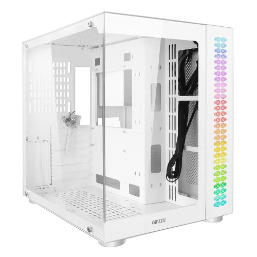 Ginzzu V580 RGB подсветка, закаленное стекло 1*USB 3.0,1*USB 2.0, AU Белый ATX (V580#NTL)