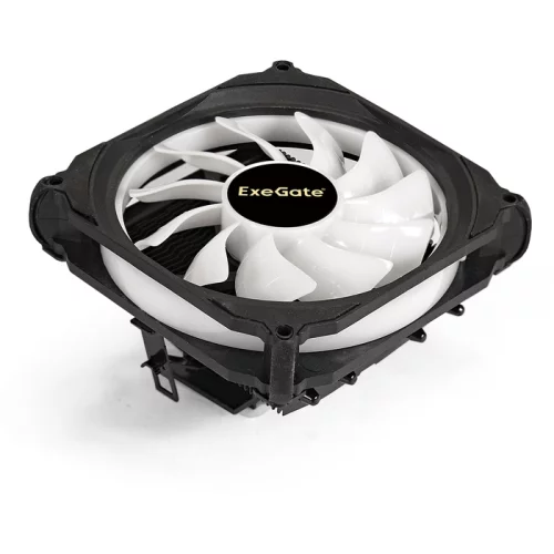 Exegate EX286158RUS Кулер ExeGate Dark Magic EE400XL-PWM.RGB (Al black coating, 4 copper heatpipe, LGA775/ 1150/ 1151/ 1155/ 1156/ 1200/ AM2/ AM2+/ AM3/ AM3+/ AM4/ FM1/ FM2/ 754/ 939/ 940, TDP 125W, Fan 120mm, PWM, фото 2