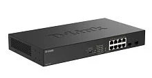 Коммутатор D-Link DGS-1010P/B1A (L2) 8x1Гбит/с 2SFP 8PoE 8PoE+ 125W неуправляемый