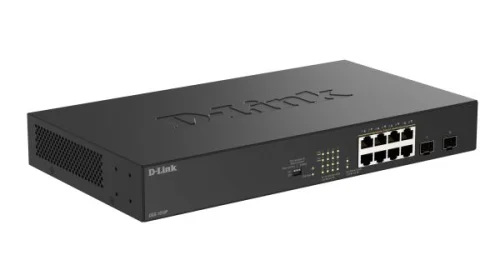 Коммутатор D-Link DGS-1010P/B1A (L2) 8x1Гбит/с 2SFP 8PoE 8PoE+ 125W неуправляемый