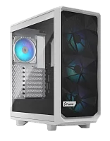 Корпус ПК без блока питания/ Case Fractal Design Meshify 2 Compact RGB TG Light Tint, Midi-Tower, 4x120mm RGB, 2xUSB-A 3.2 + 1xUSB 3.2 Type-C ATX, mATX, mITX White (FD-C-MES2C-08)