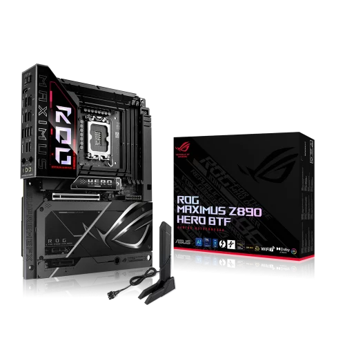 Материнская плата ASUS ROG MAXIMUS Z890 HERO BTF LGA1851 ATX 4хDDR5 PCIEx16 PCIEx4 PCIEx1 6xM.2 2xThunderbolt USB-C HDMI 2.5GLAN 5GLAN Wi-Fi 7 (90MB1KG0-M0EAY0)
