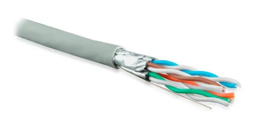 Кабель информационный Hyperline UFTP4-C6-S23-IN-LSZH-GY-500 кат.6 U/ FTP 4X2X23AWG LSZH внутренний 500м серый