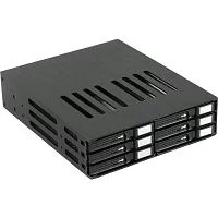 Procase L2-106-SATA3-BK {Корзина L2-106SATA3 6 SATA3/ SAS, черный, с замком, hotswap mobie rack module for 2,5" slim HDD(1x5,25) 2xFAN 40x15mm}