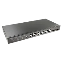 Коммутатор Gigabit Ethernet OSNOVO SW-24G4X-L2 Управляемый L2+ коммутатор Gigabit Ethernet на 28 портов. Порты: 24 x GE (10/100/1000Base-T) + 4 x 1G/10G SFP+ Uplink. Консольный порт, Уровень управления L2+. Поддержка Jumbo Frame
