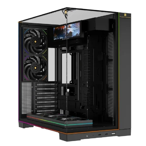 Thermalright Корпус TR-A70 Vision FanUB / Black / TG / TL-UB36R+TL-UB24 PWM Fans / 9.16 LCD screen / USB TYPE-C / ATX / TRA70VFUBB