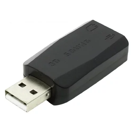 ORIENT Адаптер AU-01N, USB to Audio, 2 x jack 3.5 mm для подключения гарнитуры к порту USB, черный