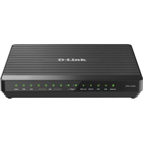Маршрутизатор/ DPN-144DG GPON ONT Wi-Fi AC1200 Router, GPON WAN, 4x1000Base-T LAN, 2x3.5dBi internal antennas, 2FXS+USB ports, Ethernet WAN support (DPN-144DG/ 2S1U/ A1A) (DPN-144DG/2S1U/A1A)