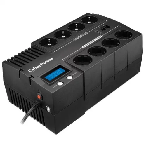 ИБП CyberPower BR700ELCD, Line-Interactive, 700VA/420W, 8 Schuko розеток, USB&USB Charger, RJ11/RJ45, LCD дисплей, Black, 0.23х0.33х0.2м., 6.2кг./ UPS Line-Interactive CyberPower BR700ELCD 700VA/420W LCD USB/RJ11/45 (4+4 EURO)