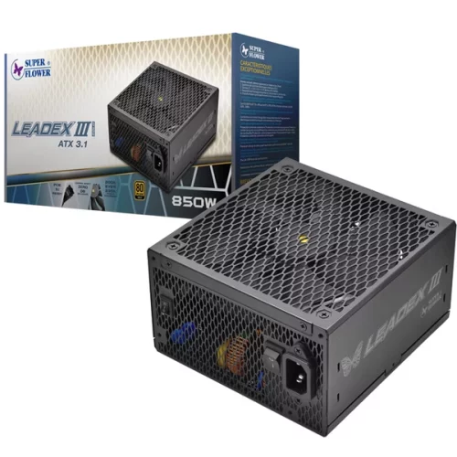 блок питания 850 Ватт/ Super Flower Power Supply Leadex III Gold, 850W, ATX 3.1, 140mm, 8xSATA, 3xPCI-E(6+2), 1x12VHPWR(12+4), APFC, 80+ Gold, Full Modular (SF-850F14GE(GL)) фото 6