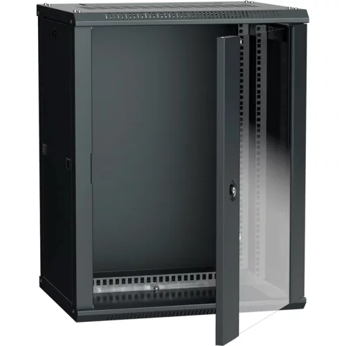 Шкаф LINEA W 15U 600x450 мм дверь стекло, RAL9005 (LWR5-15U64-GF)