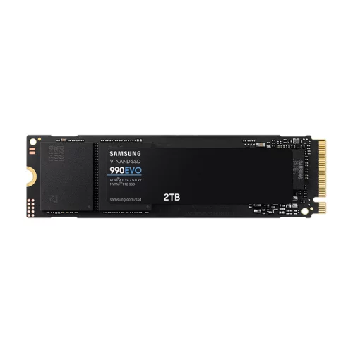 Твердотельные накопители/ Samsung SSD 990 EVO, 2000GB, M.2(22x80mm), NVMe 2.0, PCIe 4.0 x4, V-NAND TLC, R/W 5000/4200MB/s, IOPs 700 000/800 000, TBW 1200, DWPD 0.33 (12 мес.) (MZ-V9E2T0BW)