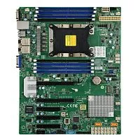 Supermicro MBD-X11SPI-TF-B Серверная материнская плата MBD X11SPI TF B Xeon Single Socket S3647, 8x 288 pin DDR4 DIMM slots, 2x 10GbE LAN ports, 10x SATA3 (6Gbps) via C622, Bulk.