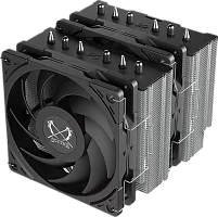 Кулер для процессора/ CPU Cooler Scythe Magoroku (280W, 4-pin PWM, 155mm, Al/ Cu, 6x6mm, 2x120mm, 60.29CFM, 26.88dBA, 2000RPM, S: 1851/ 1700/ 1200/ 115X, AM5/ AM4, silver, black) (SCMR-1000)
