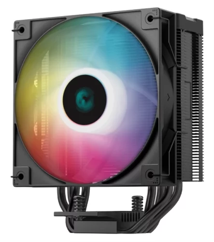 DEEPCOOL AG400 DIGITAL BK ARGB LGA1700/ 1200/ 115X/ AM5/ AM4 (9шт/ кор, TDP 220W, PWM, ARGB Fan 120mm, 4 тепл. трубки, черный) RET