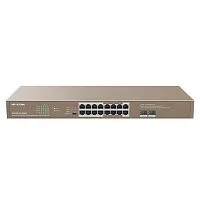 IP-COM G1118P-16-250W Коммутатор неуправляемый PoE, 16 портов, 16x1 Гбит/ с, SFP 2x1 Гбит/ с, PoE 16x30Вт (до 230Вт)