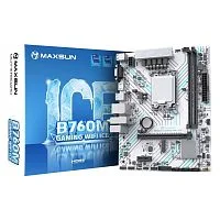 Материнская плата Maxsun Bad Pack MS-B760M GAMING WIFI ICE B760, LGA1700, 2*DDR4, 1*PCIEx16, 1*PCIEx1, 1*M.2, 4*USB3.2Gen1, 6*USB2.0, 3*SATA3.0, 1G, VGA, HDMI, M-ATX, RTL (6940709661598|BP)