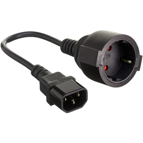 Exegate EP280681RUS Кабель-переходник (UPS-]розетка) ExeGate Power EC-30P (C14-]Евророзетка Schuko) VDE-250V-3*0.75mm2, медь, черный, 0.15м.