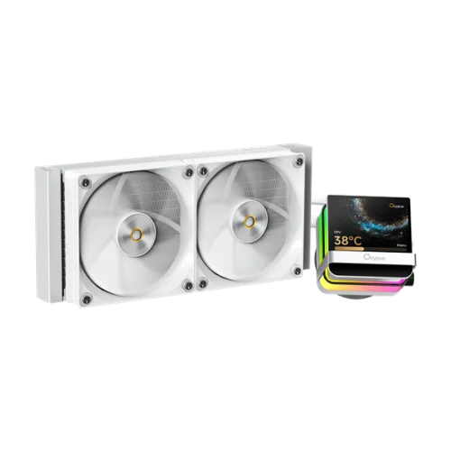 Система водяного охлаждения Ocypus Sigma L24 PRO WH, 240mm, LCD Pump, 2x120mm FDB fans, LGA115X/1200/1700/18XX, AM4/AM5