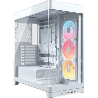 Корпус без блока питания/ Case Corsair Frame 4500X LX-R RGB iCUE LINK, Midi-Tower, TG, 3x120mm ARGB reverse fans, 2xUSB-A 3.2, 1xUSB 3.2 Type-C, E-ATX, ATX, mATX, mITX White (CC-9011317-WW)