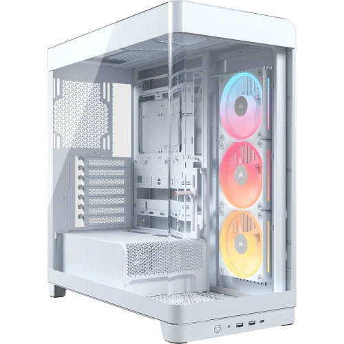 Корпус без блока питания/ Case Corsair Frame 4500X LX-R RGB iCUE LINK, Midi-Tower, TG, 3x120mm ARGB reverse fans, 2xUSB-A 3.2, 1xUSB 3.2 Type-C, E-ATX, ATX, mATX, mITX White (CC-9011317-WW)
