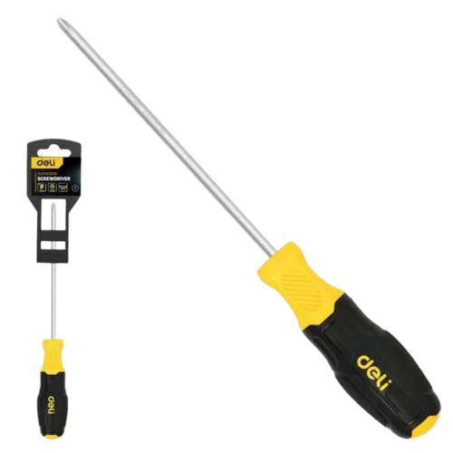 Крестовая отвертка Deli DL638300N PH3x300мм сталь Cr-V, двухкомпонентная прорезиненная рукоять