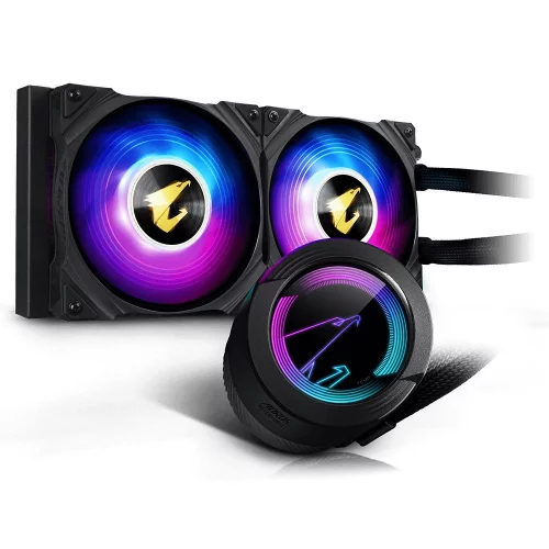 Жидкостная система охлаждения Gigabyte AORUS WATERFORCE 240, 2 x 120mm ARGB Fan, RTL {60} (552374) (GP-AORUS WATERFORCE 240)