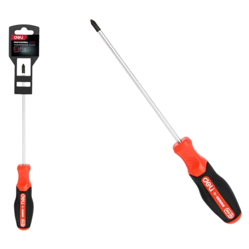 Крестовая DL3453 PH0x75мм сталь S2, матовый стержень, двухкомпонентная прорезиненная рукоять