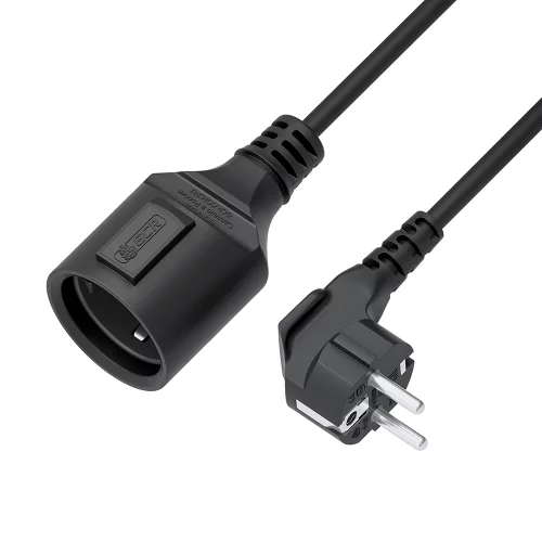 GCR PRO Удлинитель PROF черный, 20.0m, евровилка угловая Schuko - евророзетка, 3*1,5mm, медь, GCR-56426