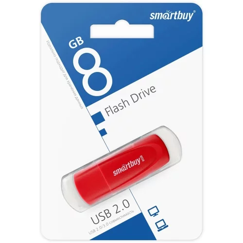 Smartbuy USB Drive 8GB Scout Red (SB008GB2SCR) UFD 2.0 фото 3