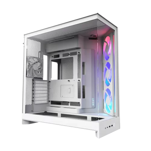 Корпус без блока питания/ Case NZXT H9 Flow RGB (2025), Midi-Tower, TG, 3x140mm RGB + 1x120mm, 2xUSB-A 3.2 + 1xUSB-C 3.2, E-ATX, ATX, mATX, mITX White (CM-H92FW-R1)