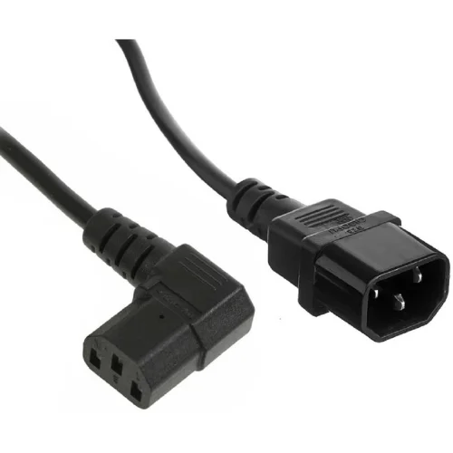 Exegate EX297751RUS Кабель питания Power EC-1,8P (C13 угловой-]C14, VDE-250V-3*1.0mm2, медь, черный, 16A, 1.8м)