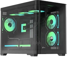 корпус Formula V Line Crystal U2M Floe Black, MATX, TYPE-C*1, USB3.0*1, Curved Glass, SIDE 2x FLOE ARGB, REAR 1x FLOE ARGB