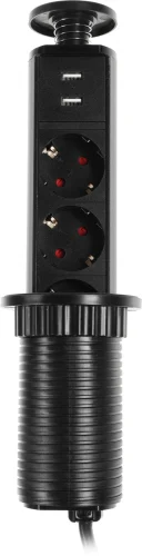 Сетевой разветвитель Premier 3R USB 1.8м (3 розетки) черный (коробка) (PX/BL-VRT-3R-2USB-BLK) фото 4