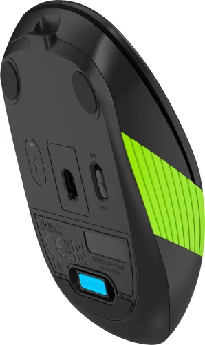Мышь A4Tech Fstyler FG10CS Air черный/ зеленый оптическая (2000dpi) silent беспроводная USB для ноутбука (4but) (FG10CS AIR SPORTS GREEN) фото 10