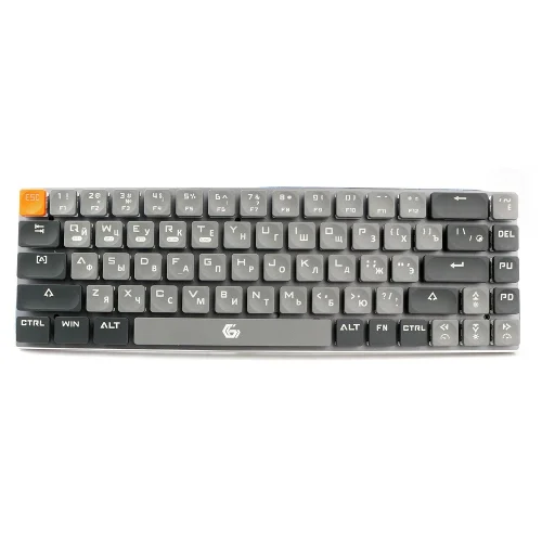 Клавиатура беспроводная Gembird KBW-7, 68кл, Rainbow, синие свитчи, BT 5.0/2.4/USB, серая