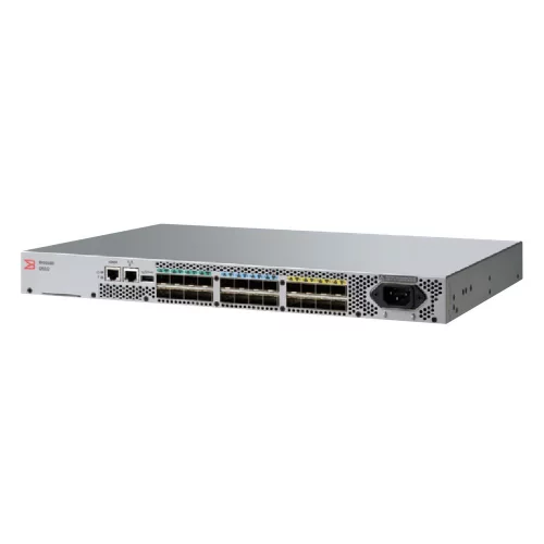 Коммутатор Brocade G610 24-port FC Switch, 24-port licensed, incl 24x 16Gb SWL SFP+, Enterprise SW Bundle (ISL Trunking, Fabric Vision, Extended Fabric), FOS Notupgradable, 1 PS, БЕЗ РЕЛЬС, 1Y Warranty (BR-G610-24-16G_CR)