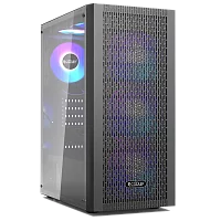 Корпус без блока питания/ Case PCCooler MA100 MESH BK, Midi-Tower, TG, Mesh, 3x120mm ARGB, 1xUSB-A 3.0 + 2xUSB-A 2.0, ATX, mATX, mITX Black