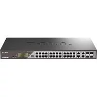 Сетевой коммутатор/ Smart L2 Surveillance Switch 24х1000Base-T PoE, 4xCombo 1000Base-T/SFP, PoE Budget 370W, Long-range PoE up to 250m (DSS-200G-28MP/A1A)