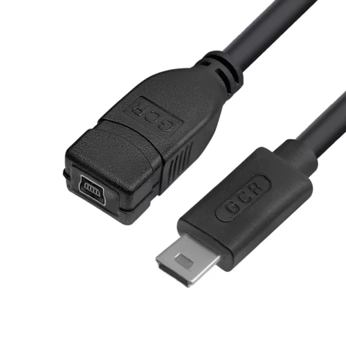 GCR Удлинитель 0.5m MiniUSB, M/F, черный (GCR-52439)