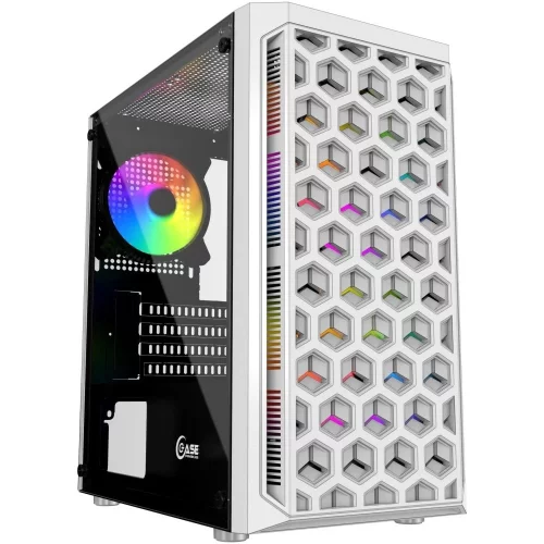 Powercase CMIMTW-L3 Корпус Mistral Micro T3W, Tempered Glass, Mesh, 2x 140mm + 1х 120mm 5-color fan, белый, mATX (CMIMTW-L3)