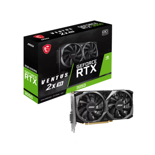 Видеокарта/ VGA MSI NVIDIA GeForce RTX 3050 VENT 2X XS 8G OC 8GB, GDDR6/128-bit, PCIe 4.0, 1xDVI-D, 1xHDMI 2.1, 1xDP, 2.3-slot