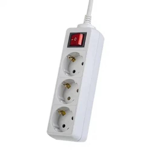 Perfeo сетевой удлинитель с кнопкой POWERMATE, 3,0м, 3 розетки, белый(PF-PM-3/ 3,0-W) (PF_A4679)