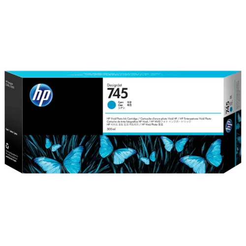 Картридж/ HP 745 300-ml Cyan Ink Cartridge (F9K03A)